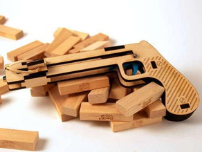 laser-cut jenga Pistole andere Spiel 3d print model - Mito3D