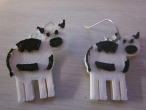 cow earrings 3d print model - Mito3D