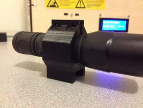 picatinny rail flashlight mount 25mm hole sport outdoors 3d print model - Mito3D