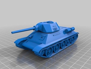 tank t34 rudy scale 28 mm games dddbot model t-34 3d print model - Mito3D