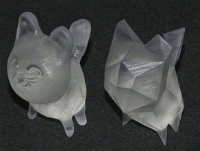 cat -- hi-poly lo-poly animals cute decimated happy sculpted sculptris 3d print model - Mito3D