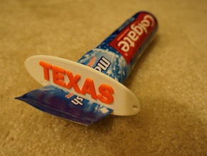 texas toothpaste squeezer keychain bathroom 3d college orange personal prints university white 3d print model - Mito3D