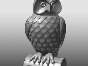 owl statuefacing left other 3d animal household toy 3d print model - Mito3D