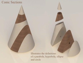 conic sections math art makerbotacademymath 3d print model - Mito3D