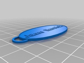 mon ovale personnalisé keychain jw porte-clés 3d print model - Mito3D