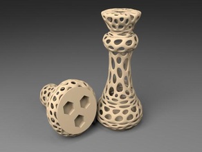 3xm8 voronoi chess set inlets 3 m8 nuts 3d print model - Mito3D