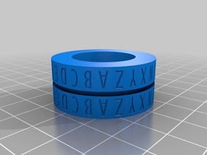 caesar cipher decoder ring flat rings crypto cryptography jewlery 3d print model - Mito3D