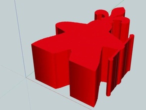 meeple bastone rosso giochi baton rouge laura mann 3d print model - Mito3D