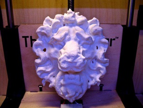 lion stucco face other animal scan statue 3d print model - Mito3D