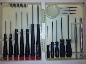 toolbox miniature tools holders boxes allen key hex phillips screwdriver screw driver toolkit tool box kit 3d print model - Mito3D