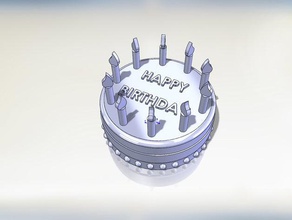 birthday cake food drink candles 3d print model - Mito3D