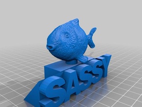 sassy poisson art aquatique drôle la plate-forme podium stand 3d print model - Mito3D