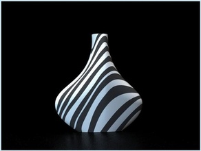 zebra vase sculptures 3d printing abs pla dual extruder material replicator 2x nextgen sailfish simplify creator steve johnstone 3d print model - Mito3D