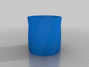 twisting enneagon planter decor customized 3d print model - Mito3D