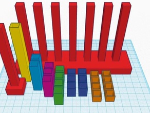 stackable fraction blocks math curriculum makerbotacademymath 3d print model - Mito3D