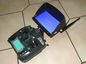 tx fpv monitor bracket rc vehicles eurgle 9x flysky imax mount remote control screen turnigy 3d print model - Mito3D