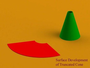 surface development truncated cone math makerbotacademymath 3d print model - Mito3D