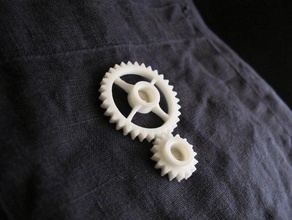 semi-formal pocket gear train jewelry gears magnetic makerbotacademymath notseej wearable zheng3 3d print model - Mito3D