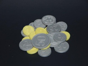 soldi gratis per la matematica gioco da tavolo di cassa cents moneta le monete dime makerbotacademymath nickle penny trimestre 3d print model - Mito3D