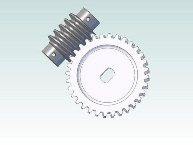 worm gear set other spur 3D print model - Mito3D