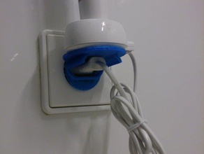 electric toothbrush holder bathroom euro plug schuko shelf socket 3d print model - Mito3D