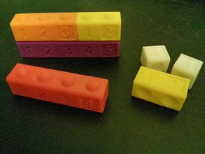 bump blocks counting addition manipulatives math curriculum makerbotacademymath 3d print model - Mito3D