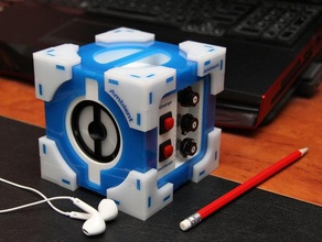 iluminado companion cube outros corte a laser lasercut lasercutter lasercutting weighted 3d print model - Mito3D