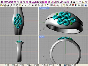 chinese knot ring jewelry 3d print model - Mito3D