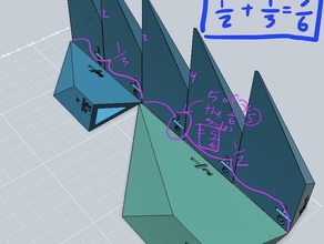 euclidea schegge frazione prisma di matematica manipolazione l'istruzione le frazioni apprendimento makerbotacademymath misurazioni rapporti 3d print model - Mito3D