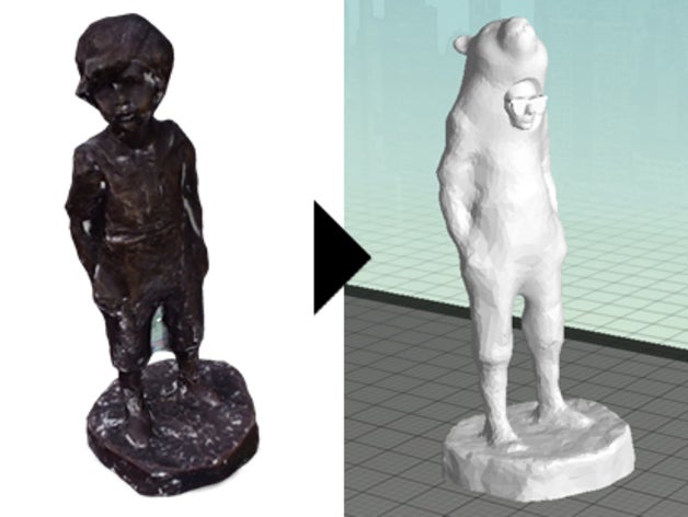 oso niño escultura las esculturas 123dcatch autodesk el bronce emma hack modificar thiollier 3D print model - Mito3D