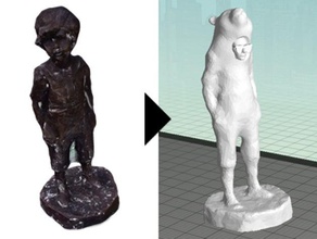 ours enfant de la sculpture sculptures 123dcatch autodesk médaille bronze emma hack modifier thiollier 3d print model - Mito3D