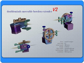 mm-cncs móveis bowden extrusora v2 3d a impressora extrusoras Impressão doublemind engrenagem reprap rostock deslizante woodstock 3d print model - Mito3D