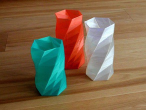 torcida de 6 lados vaso básica outros do agregado familiar lowpoly polígono a forma seis anos útil 3d print model - Mito3D