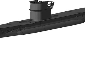 linha de água do u-boat veículos submarino 3d print model - Mito3D