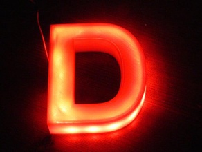 letra iluminada der beleuchtete buchstabe signos logotipos 3d print model - Mito3D