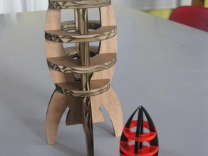 cardboardacrylic Rakete andere lasercut - Ablagefach zusammen 3d print model - Mito3D