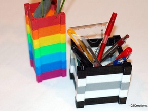 stack up basket multipurpose multicolor household office organizing pen holder vase 3d print model - Mito3D