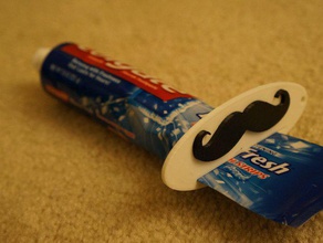 mustache toothpaste squeezer bathroom brugh brush cute fun popular 3d print model - Mito3D