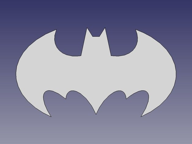 batman-symbol freecad Zeichen logos 2d b-rep 3D print model - Mito3D