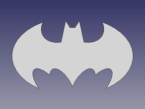 batman símbolo de freecad signos logotipos 2d b-rep 3d print model - Mito3D