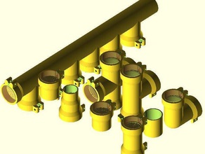 openscad piperound duct fittings library parametric engineering osat pipe 3d print model - Mito3D