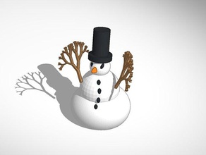 plus imprimante sympathique bonhomme de neige haut-de-forme sculptures 3d print model - Mito3D