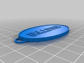 bulldogs oval keychains customized 3d print model - Mito3D
