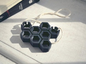 collar hexagonal de la colmena otros nido abeja joyería 3d print model - Mito3D
