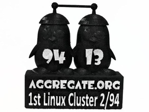 sc13 aggregateorguk 20 ° anno magnete del frigorifero i segni loghi linux pc cluster di supercomputer tux 3d print model - Mito3D