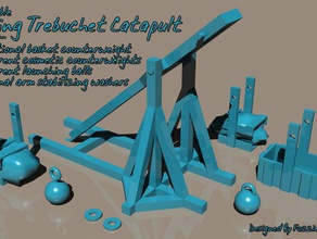 trebuchet catapult buildings structures counterweight 3d print model - Mito3D
