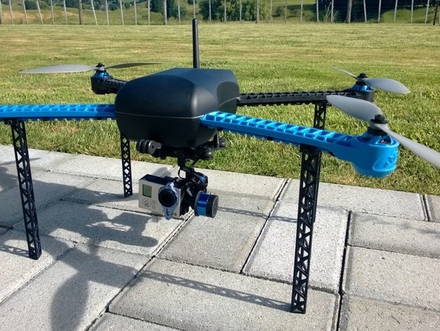 iris quadcopter long legs picatinny rail rc vehicles 3D print model - Mito3D
