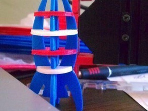 pocket rocket Bau - Spielzeug autocad drucken puzzle klein supportless Spielzeug-Rakete 3d print model - Mito3D