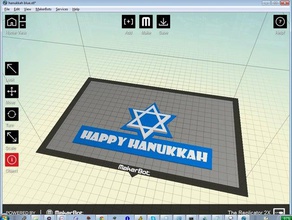 happy hanukkah decor 3d print model - Mito3D
