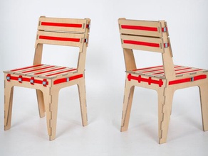 kayış sandalye ev malzemeleri 12mm sanat bükülmüş ahşap cnc tasarım deney özellikli mobilya glenn catchpole endüstriyel yaşam menteşe openscad kat kontrplak kılıbık sallanan yararlı 3d print model - Mito3D